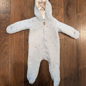 Cozy Blue Quilted Kids One Piece